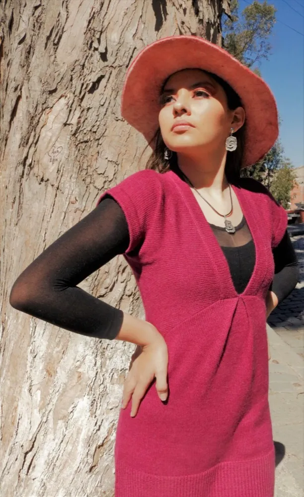 Vestido cuello V