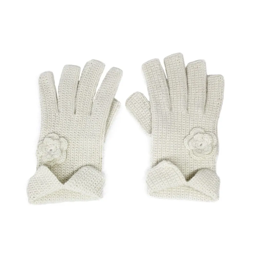 Guantes Blancos con diseño de Flor