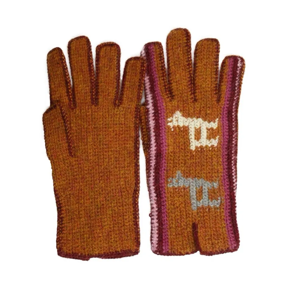 GUANTES HECHOS CON GROCHET Y DISEÑO DE LLAMITAS